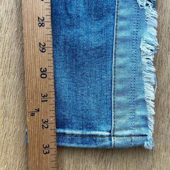 AKIRA MAYA FRAY MID RISE SKINNY WOMEN’S JEANS sz 7 W27 Dark Wash STRETCHY NWT - Picture 14 of 15